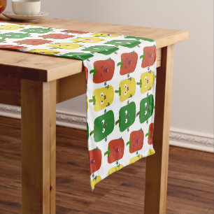 Niedlicher Glockenpfeffer capsicum trio singend Ca Kurzer Tischläufer