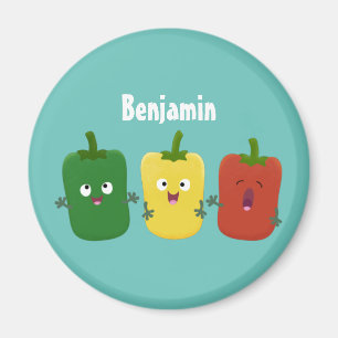 Niedlicher Glockenpfeffer capsicum trio singend Ca Magnet
