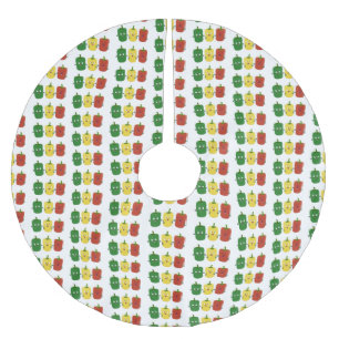 Niedlicher Glockenpfeffer capsicum trio singend Ca Polyester Weihnachtsbaumdecke