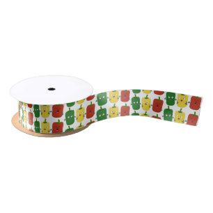 Niedlicher Glockenpfeffer capsicum trio singend Ca Satinband
