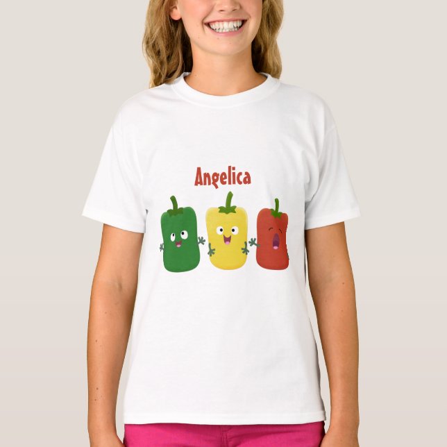 Niedlicher Glockenpfeffer capsicum trio singend Ca T-Shirt (Vorderseite)