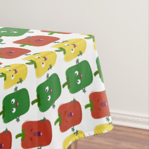 Niedlicher Glockenpfeffer capsicum trio singend Ca Tischdecke