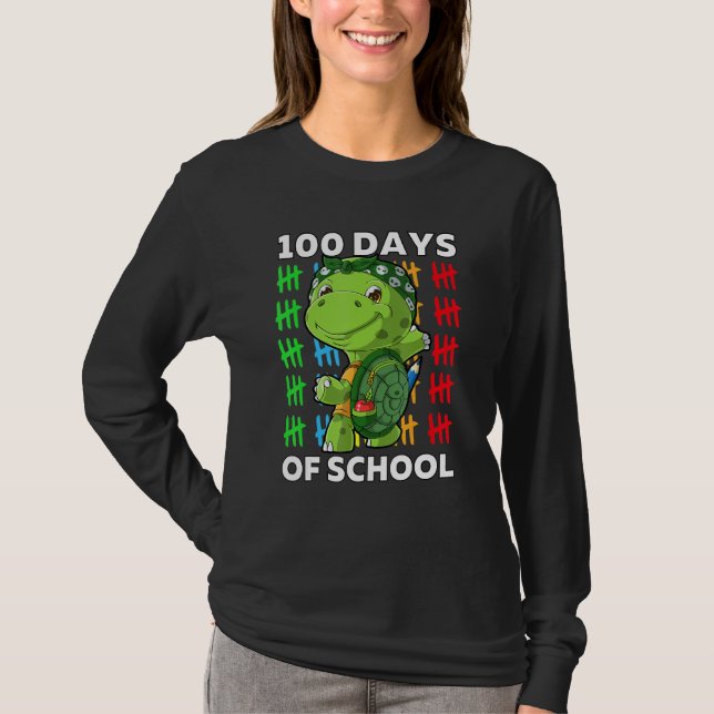 Niedlicher glücklicher 100. Schullehrer 100 T-Shirt (Vorderseite)