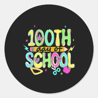 Niedlicher glücklicher 100. Schulstift 100 Tage Te Runder Aufkleber