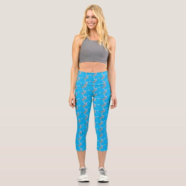 Niedlicher glücklicher australischer Bilby-Cartoon Capri Leggings (Vorderseite)