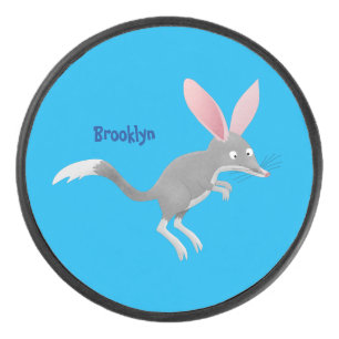 Niedlicher glücklicher australischer Bilby-Cartoon Eishockey Puck
