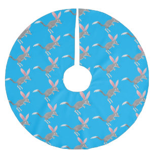 Niedlicher glücklicher australischer Bilby-Cartoon Polyester Weihnachtsbaumdecke