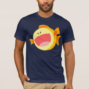 Niedlicher glücklicher Cartoon-Fisch-T - Shirt