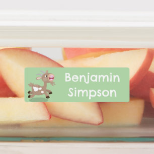 Niedlicher, glücklicher Cartoon für Ziegen persona Etiketten