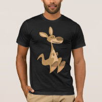 Niedlicher glücklicher Cartoon-Känguru-T - Shirt