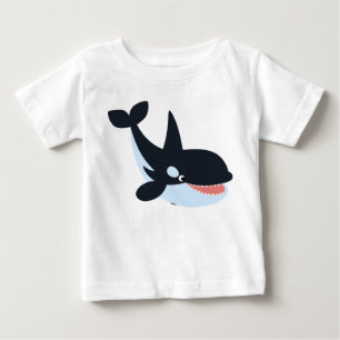 Niedlicher glücklicher Cartoon Killer Whale Baby T-shirt