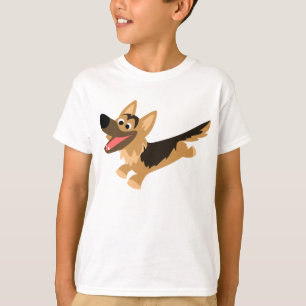 Niedlicher glücklicher Cartoon-Schäferhund scher T-Shirt