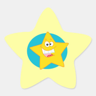 niedlicher, glücklicher Cartoon Star Stern-Aufkleber
