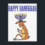 Niedlicher glücklicher Chanukka-Ren-Cartoon Feiertagspostkarte<br><div class="desc">Lustiger cooler glücklicher Chanukka-Cartoon mit Ren,  das Menorah Kerzen und Geweihe hat,  ist humorvoll und für das Feiern von Chanukka-Feiertagen herrlich.</div>