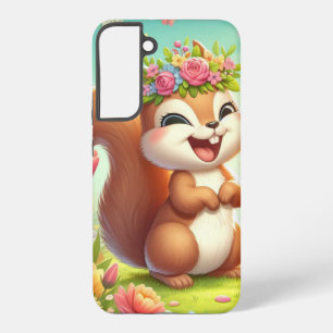 Niedlicher, glücklicher Frühlingseichhörnchen Samsung Galaxy Hülle