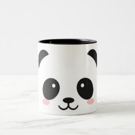 Niedlicher glücklicher Gesichts-Panda Zweifarbige Tasse