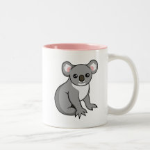 Niedlicher glücklicher grauer Koala, der Zwei-Ton