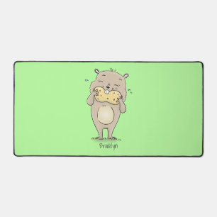 Niedlicher, glücklicher Hamster mit Erdnuss-Cartoo Schreibtischunterlage