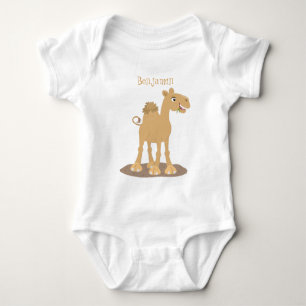 Niedlicher, glücklicher Kamel-Cartoon personalisie Baby Strampler
