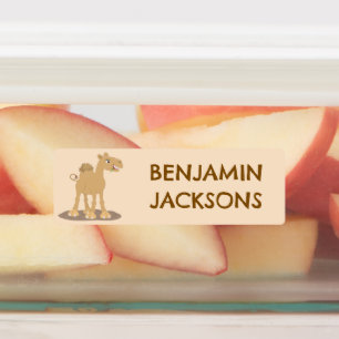 Niedlicher, glücklicher Kamel-Cartoon personalisie Etiketten