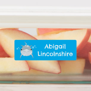 Niedlicher glücklicher Kawaii-Delphin-Cartoon pers Etiketten