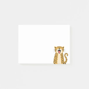 Niedlicher glücklicher lächelnder wilder Leopard C Post-it Klebezettel