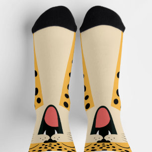 Niedlicher glücklicher lächelnder wilder Leopard C Socken