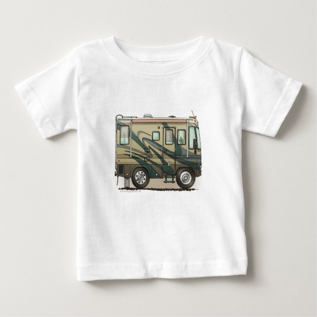 Niedlicher glücklicher Lagerbewohner großer RV-Zug Baby T-shirt (Vorderseite)