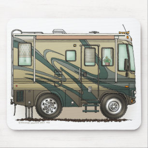 Niedlicher glücklicher Lagerbewohner großer RV-Zug Mousepad