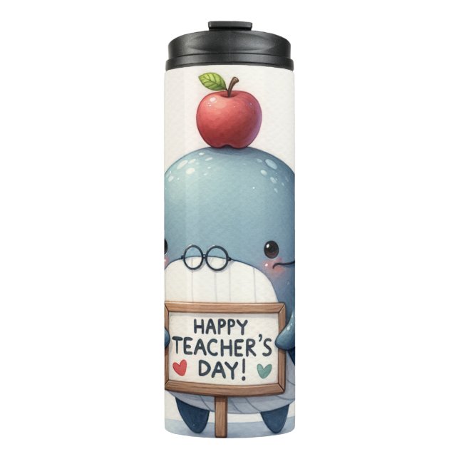 Niedlicher glücklicher Lehrertag Thermosbecher (Vorderseite)