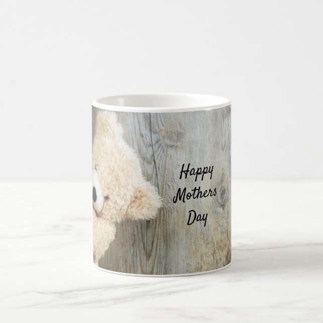 Niedlicher glücklicher Mütter Tag Teddy Bär Kaffeetasse (Mittel)