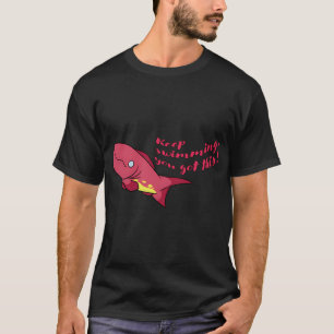 Niedlicher glücklicher Pflaumenfisch - weiter schw T-Shirt