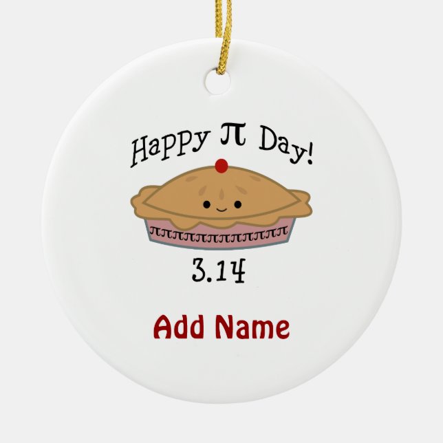 Niedlicher glücklicher Pi Day! Keramik Ornament (Vorne)