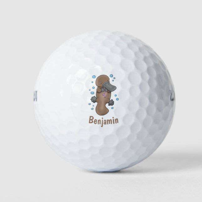 Niedlicher glücklicher Plättchen Cartoon personali Golfball (Vorderseite)