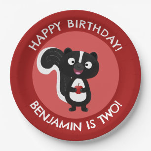 Niedlicher, glücklicher Schlag personalisierter Ca Pappteller