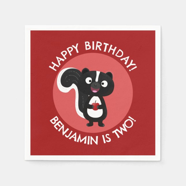 Niedlicher, glücklicher Schlag personalisierter Ca Serviette (Vorderseite)