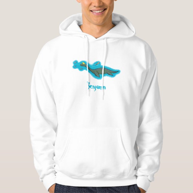 Niedlicher, glücklicher Seemänner Plesiosaurier-Ca Hoodie (Vorderseite)
