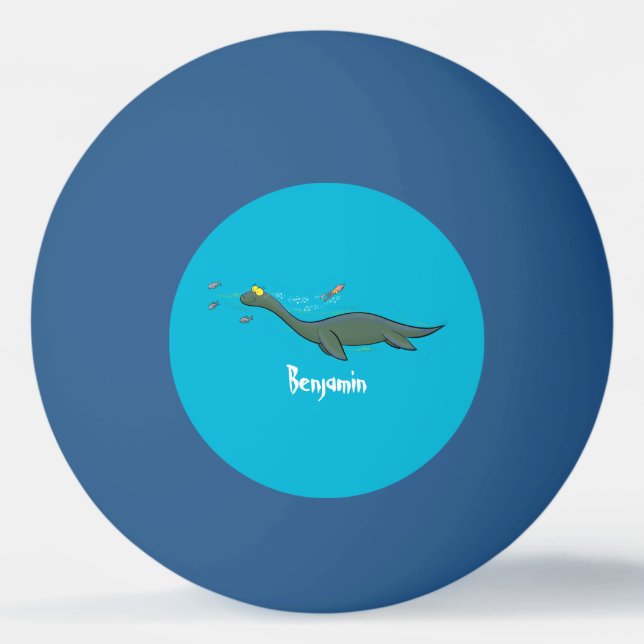 Niedlicher, glücklicher Seemänner Plesiosaurier-Ca Tischtennisball (Vorderseite)