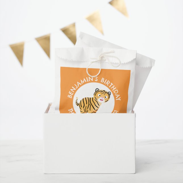 Niedlicher glücklicher Tigerbecher personalisierte Geschenktütchen (Party)