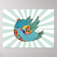 Niedlicher glücklicher Vogel