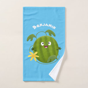 Niedlicher, glücklicher Wassermelone-Cartoon Badhandtuch Set