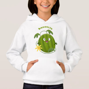 Niedlicher, glücklicher Wassermelone-Cartoon Hoodie