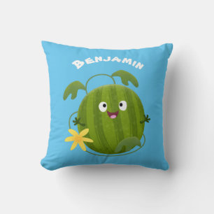 Niedlicher, glücklicher Wassermelone-Cartoon Kissen