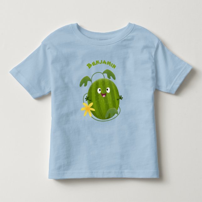 Niedlicher, glücklicher Wassermelone-Cartoon Kleinkind T-shirt (Vorderseite)