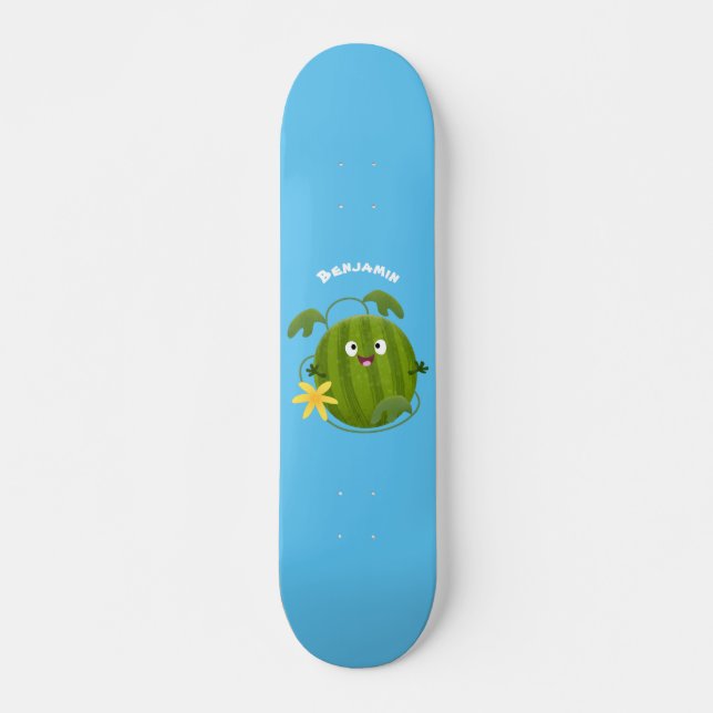 Niedlicher, glücklicher Wassermelone-Cartoon Skateboard (Vorne)