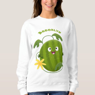 Niedlicher, glücklicher Wassermelone-Cartoon Sweatshirt