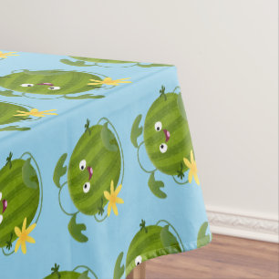 Niedlicher, glücklicher Wassermelone-Cartoon Tischdecke