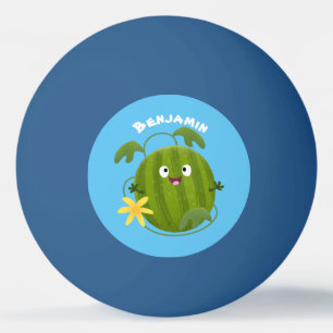 Niedlicher, glücklicher Wassermelone-Cartoon Tischtennisball