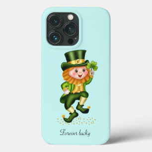 Niedlicher Glücks-Gnom in Grün auf Hell-Türkisblau Case-Mate iPhone Hülle