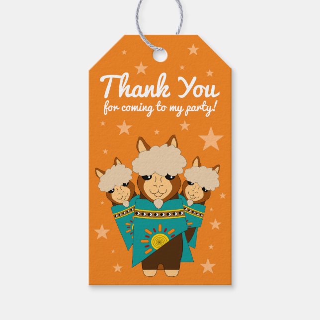 Niedlicher Glückwunsch zum Geburtstag Boy Alpacas  Geschenkanhänger (Vorderseite)